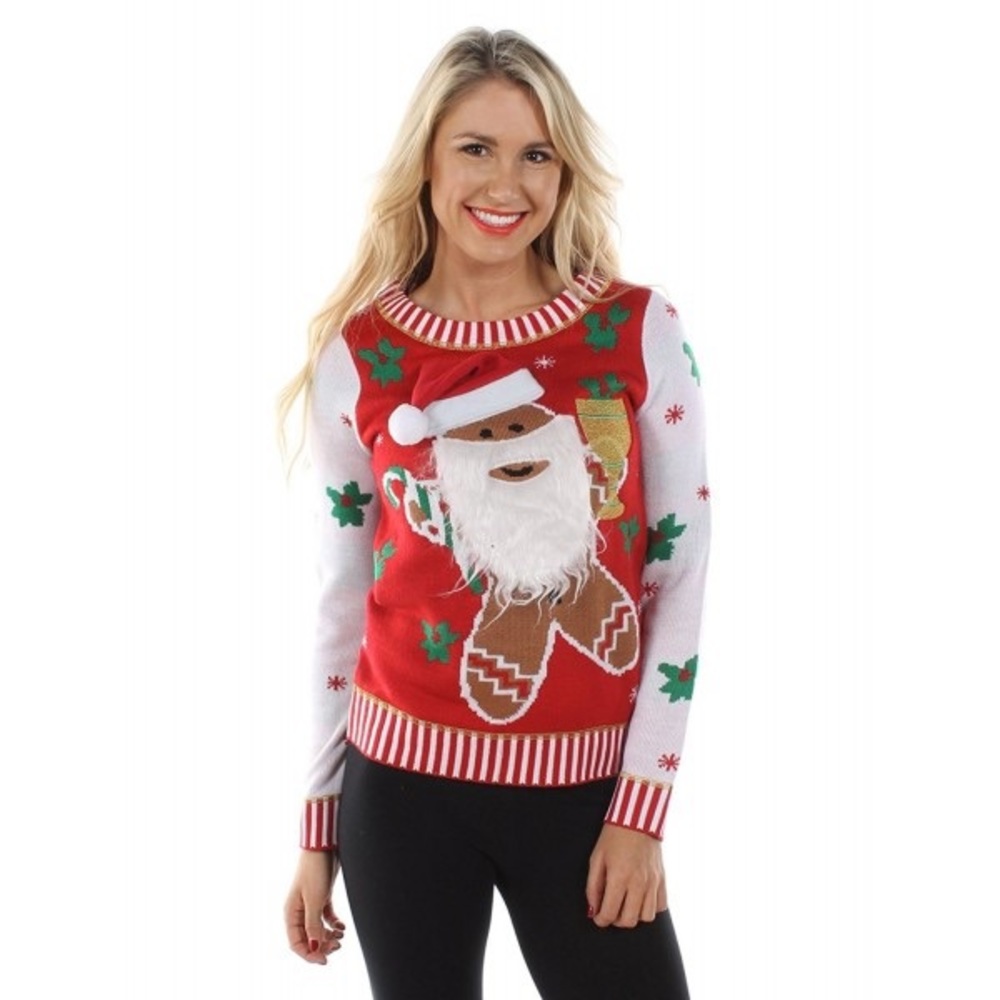 Tipsy Elves gingerbread with beard sweater